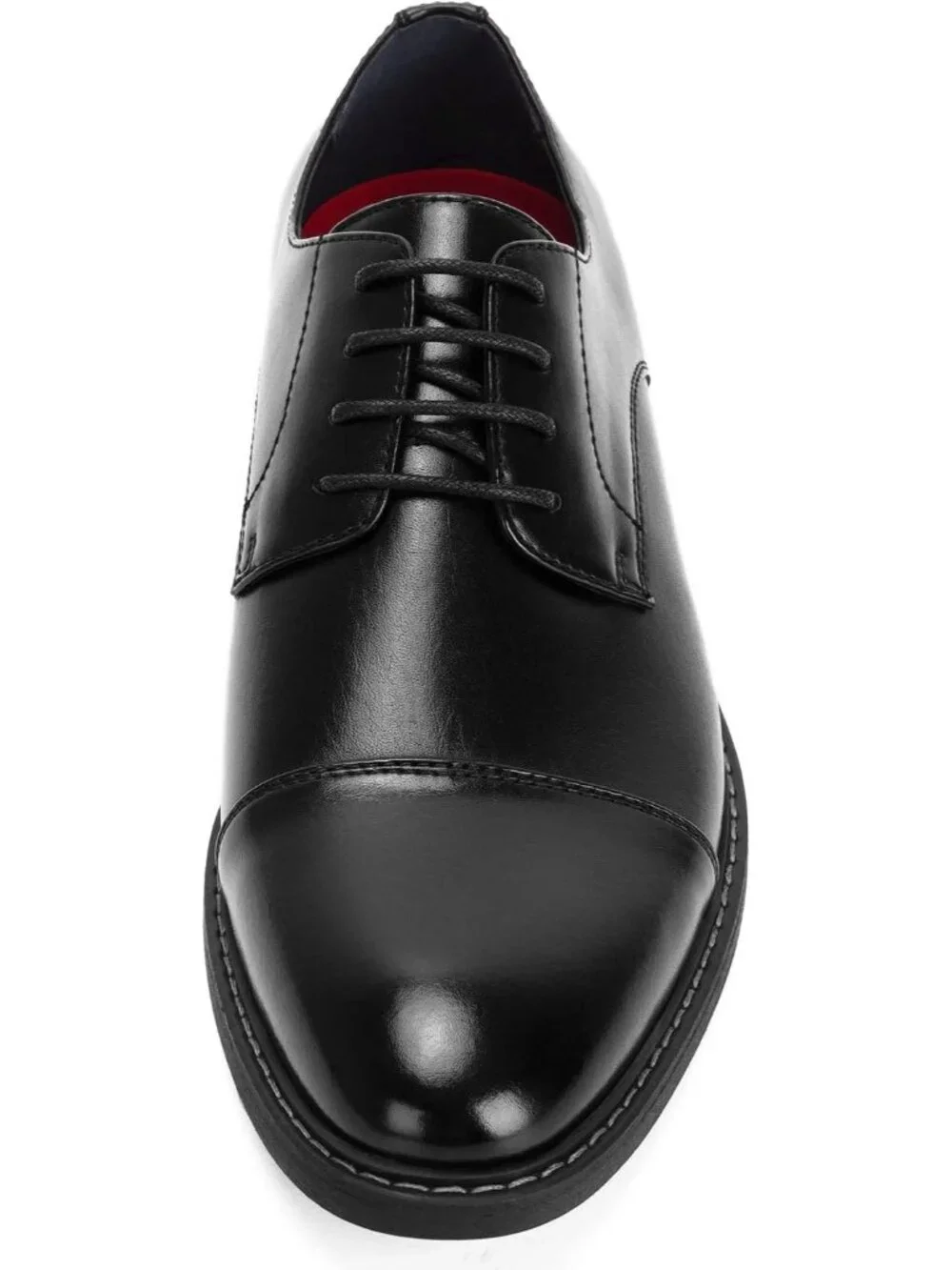 Men Black Solid Wingtip Brogue Cap Toe Lace-Up Comfort Formal Oxford Dress Shoes